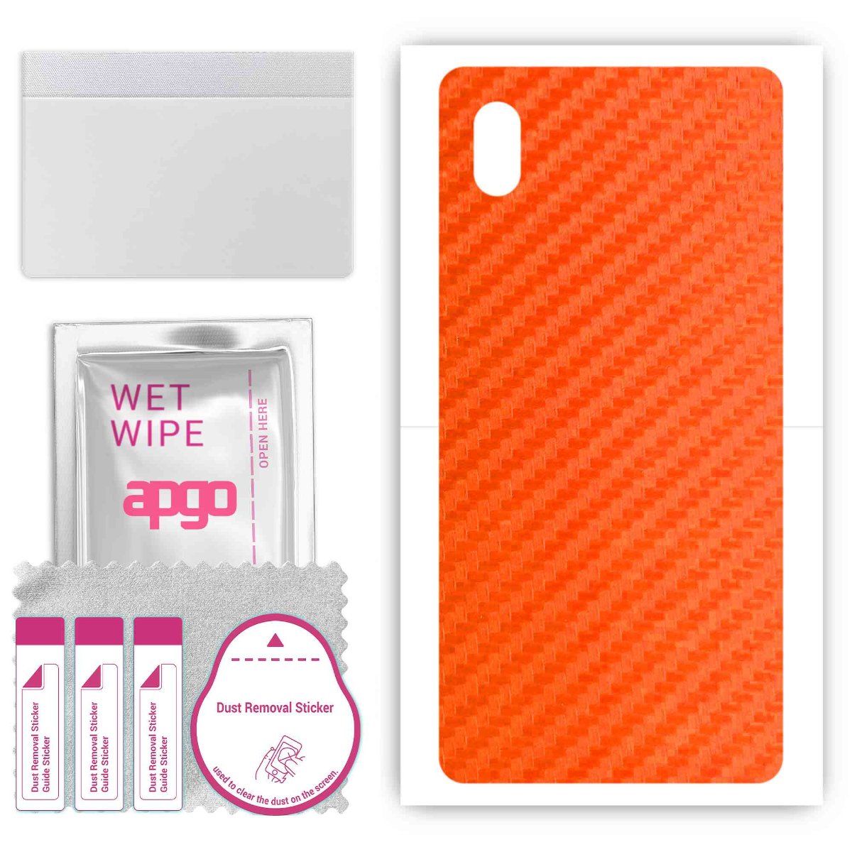 Folia naklejka skórka strukturalna na TYŁ do Sony Xperia ACE III -  Carbon Pomarańczowy - apgo SKINS