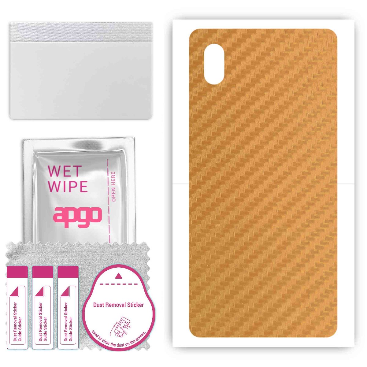 Folia naklejka skórka strukturalna na TYŁ do Sony Xperia ACE III SOG08 -  Carbon Złoty - apgo SKINS