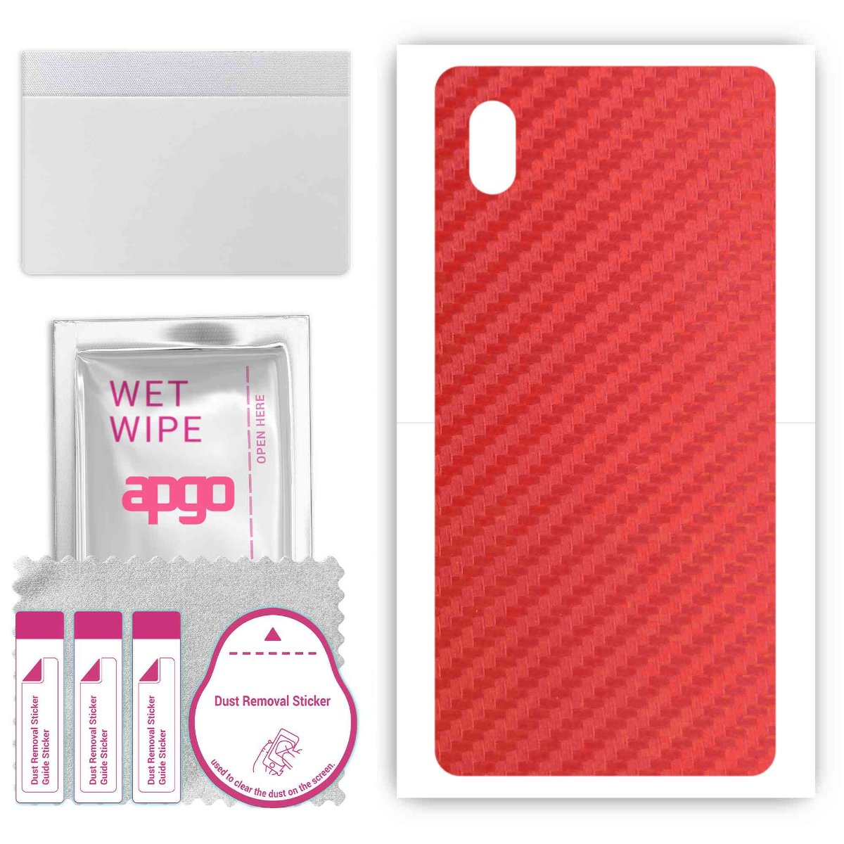 Folia naklejka skórka strukturalna na TYŁ do Sony Xperia ACE III SOG08 -  Carbon Czerwony - apgo SKINS