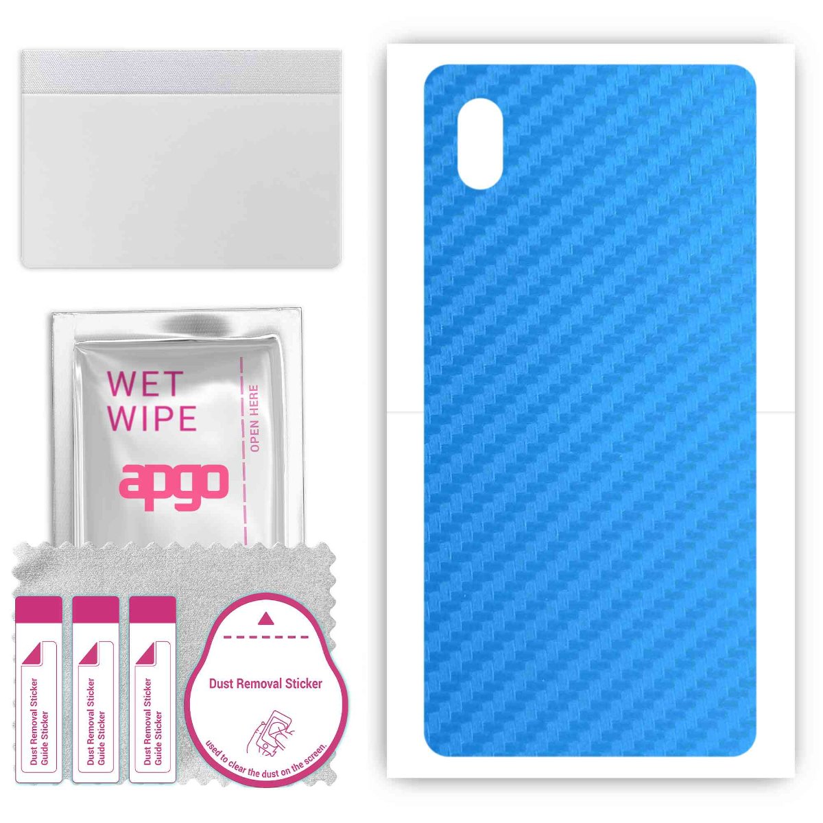 Folia naklejka skórka strukturalna na TYŁ do Sony Xperia ACE III SO-53C -  Carbon Niebieski - apgo SKINS