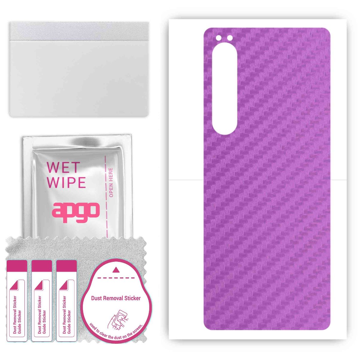 Folia naklejka skórka strukturalna na TYŁ do Sony Xperia 1 IV -  Carbon Fioletowy - apgo SKINS