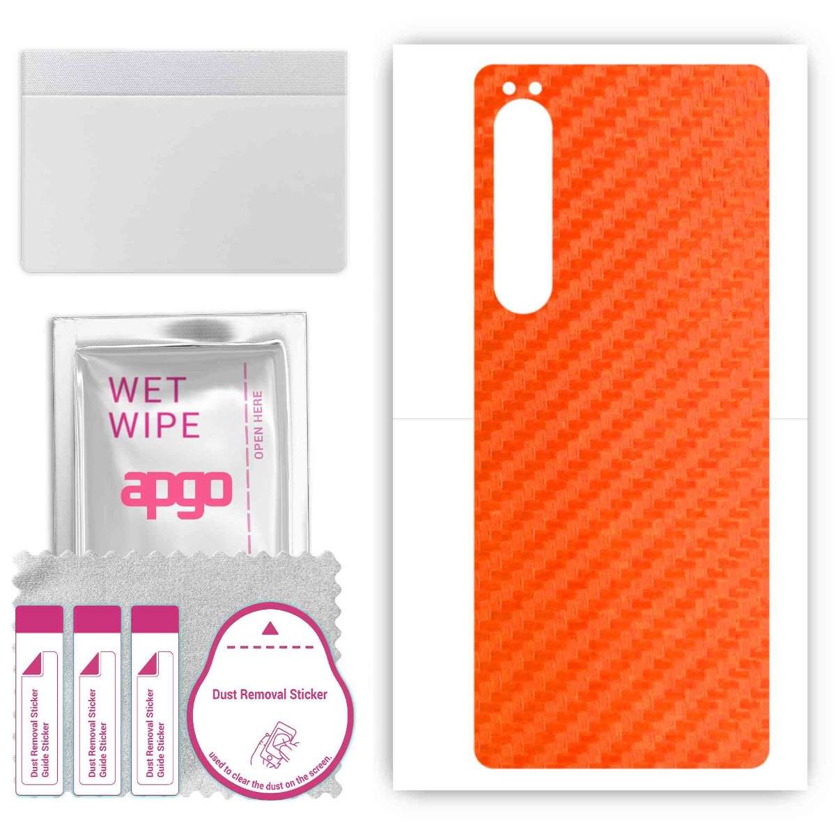 Folia naklejka skórka strukturalna na TYŁ do Sony Xperia 1 IV -  Carbon Pomarańczowy - apgo SKINS