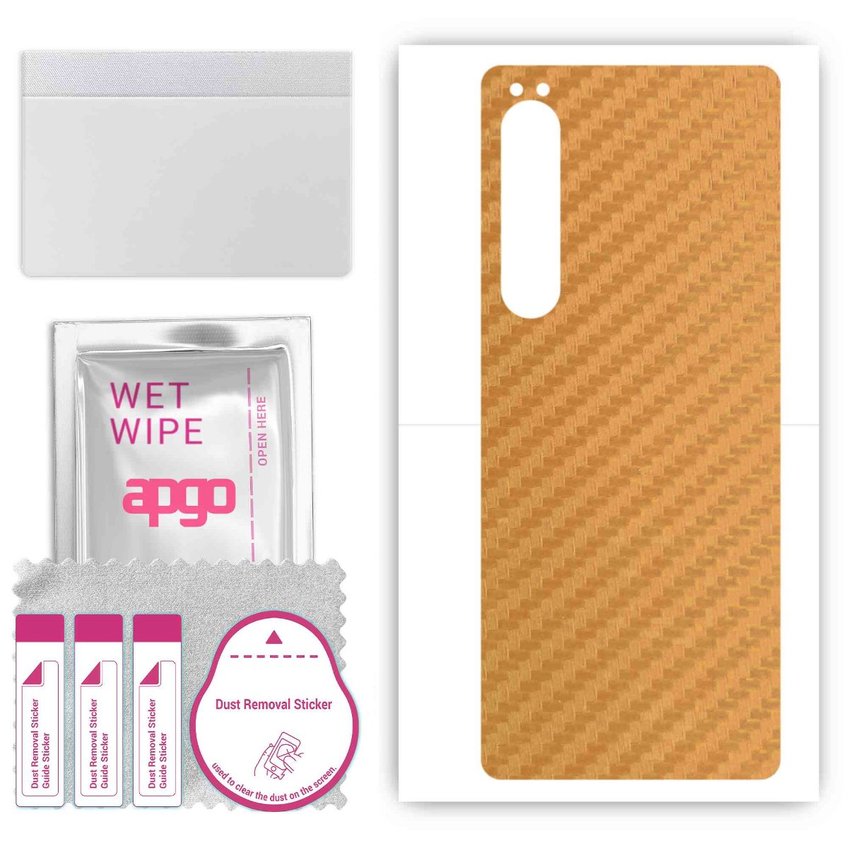 Folia naklejka skórka strukturalna na TYŁ do Sony Xperia 10 IV -  Carbon Złoty - apgo SKINS