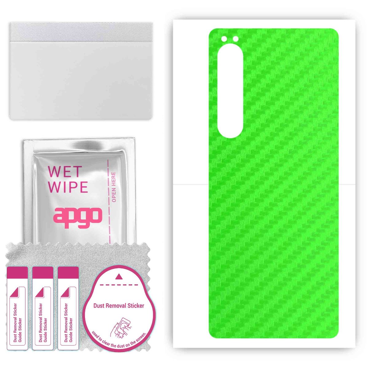 Folia naklejka skórka strukturalna na TYŁ do Sony Xperia 10 IV -  Carbon Zielony - apgo SKINS