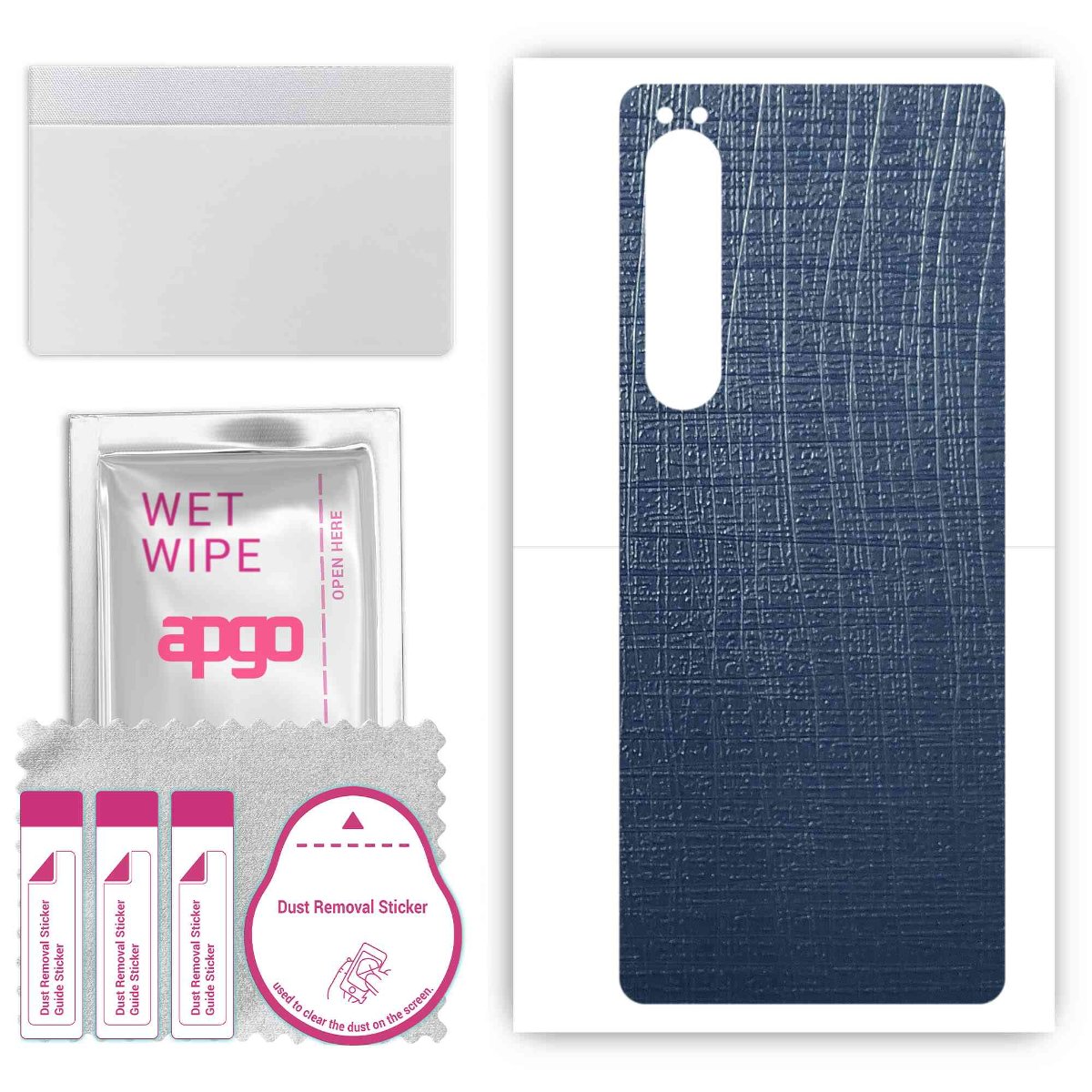 Folia naklejka skórka strukturalna na TYŁ do Sony Xperia 10 IV -  Tkanina Granatowa - apgo SKINS