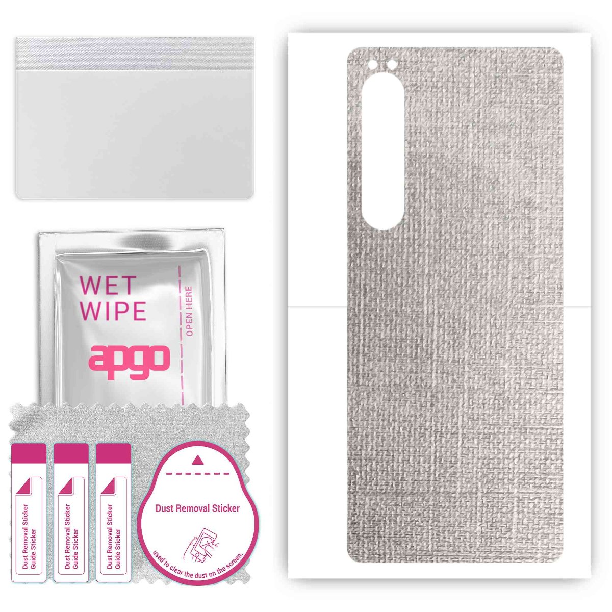 Folia naklejka skórka strukturalna na TYŁ do Sony Xperia 10 IV -  Tkanina Denim Szary - apgo SKINS