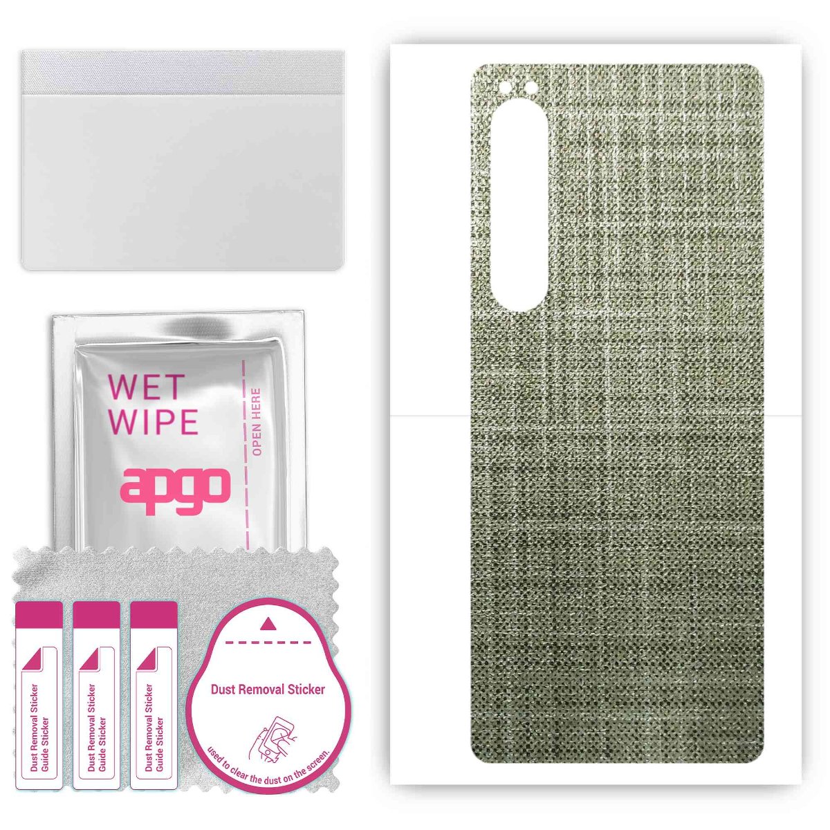 Folia naklejka skórka strukturalna na TYŁ do Sony Xperia 10 IV -  Tkanina Lniana - apgo SKINS