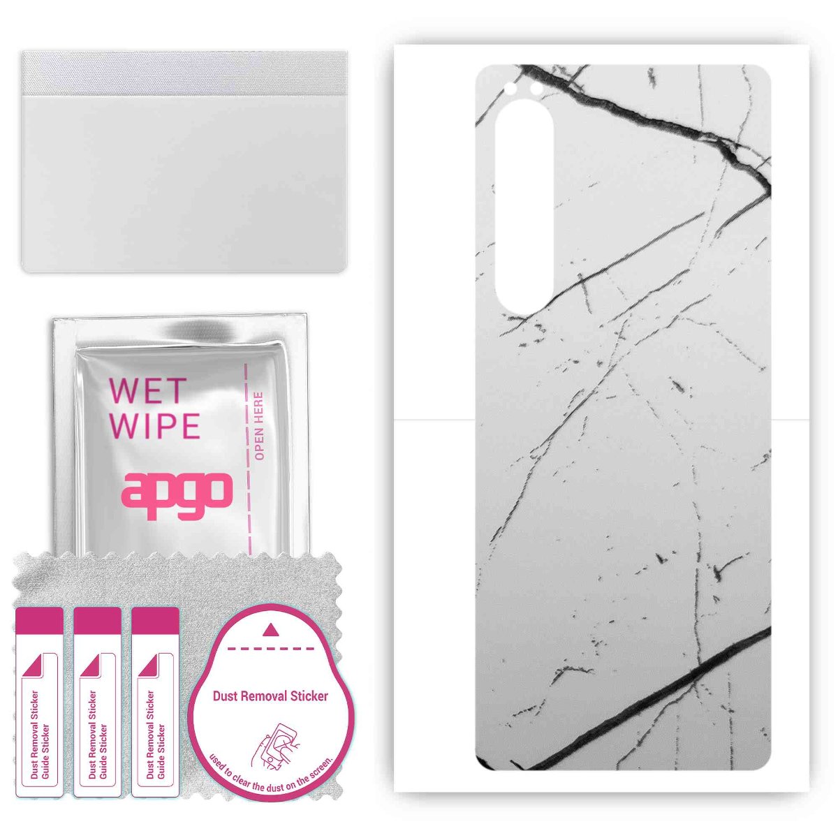 Folia naklejka skórka strukturalna na TYŁ do Sony Xperia 10 IV SO-51C -  Marmur Biały - apgo SKINS