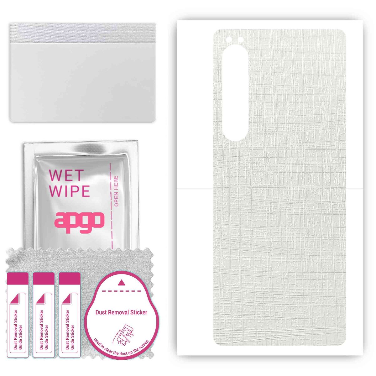 Folia naklejka skórka strukturalna na TYŁ do Sony Xperia 10 IV SO-51C -  Tkanina Biała - apgo SKINS