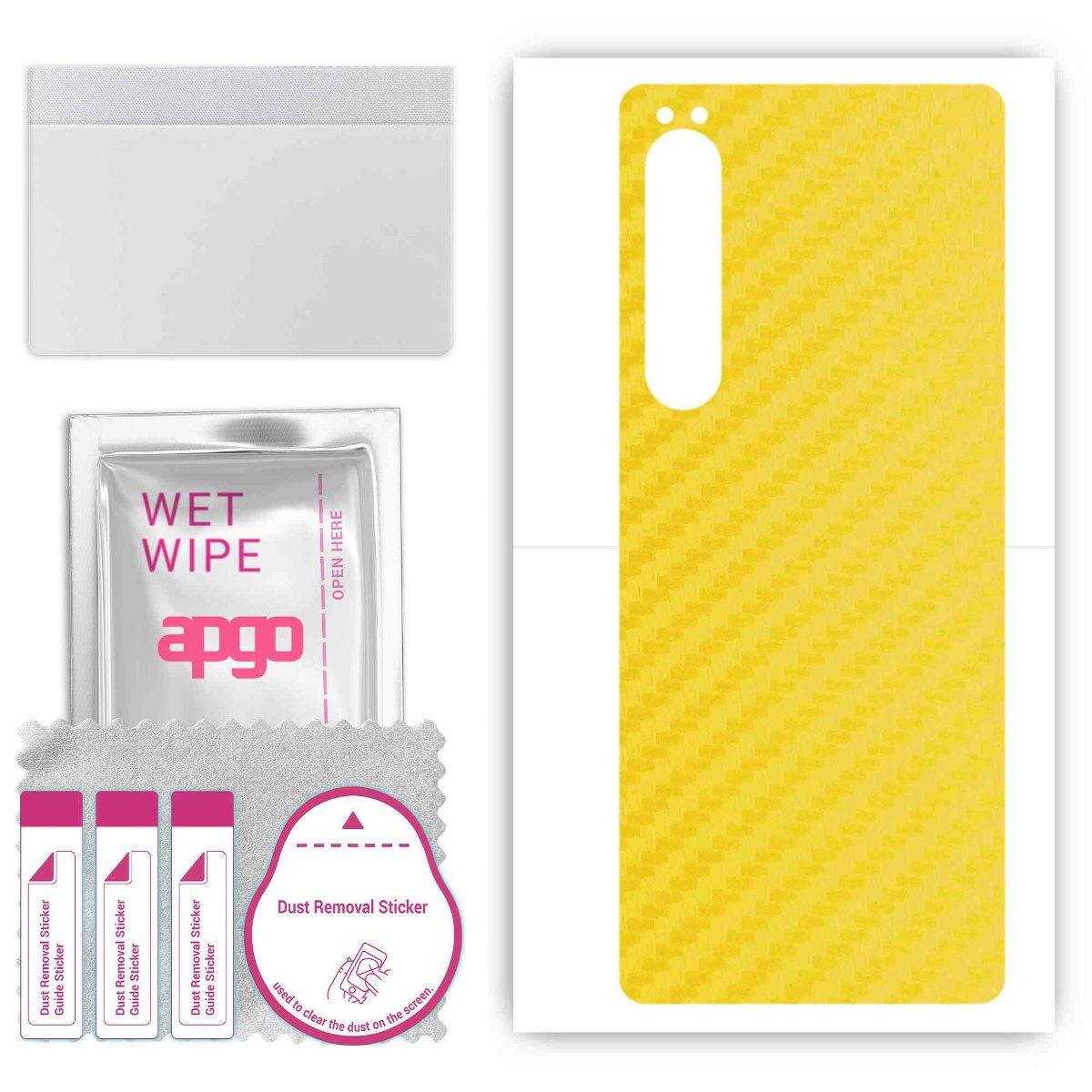 Folia naklejka skórka strukturalna na TYŁ do Sony Xperia 10 IV SO-52C -  Carbon Żółty - apgo SKINS