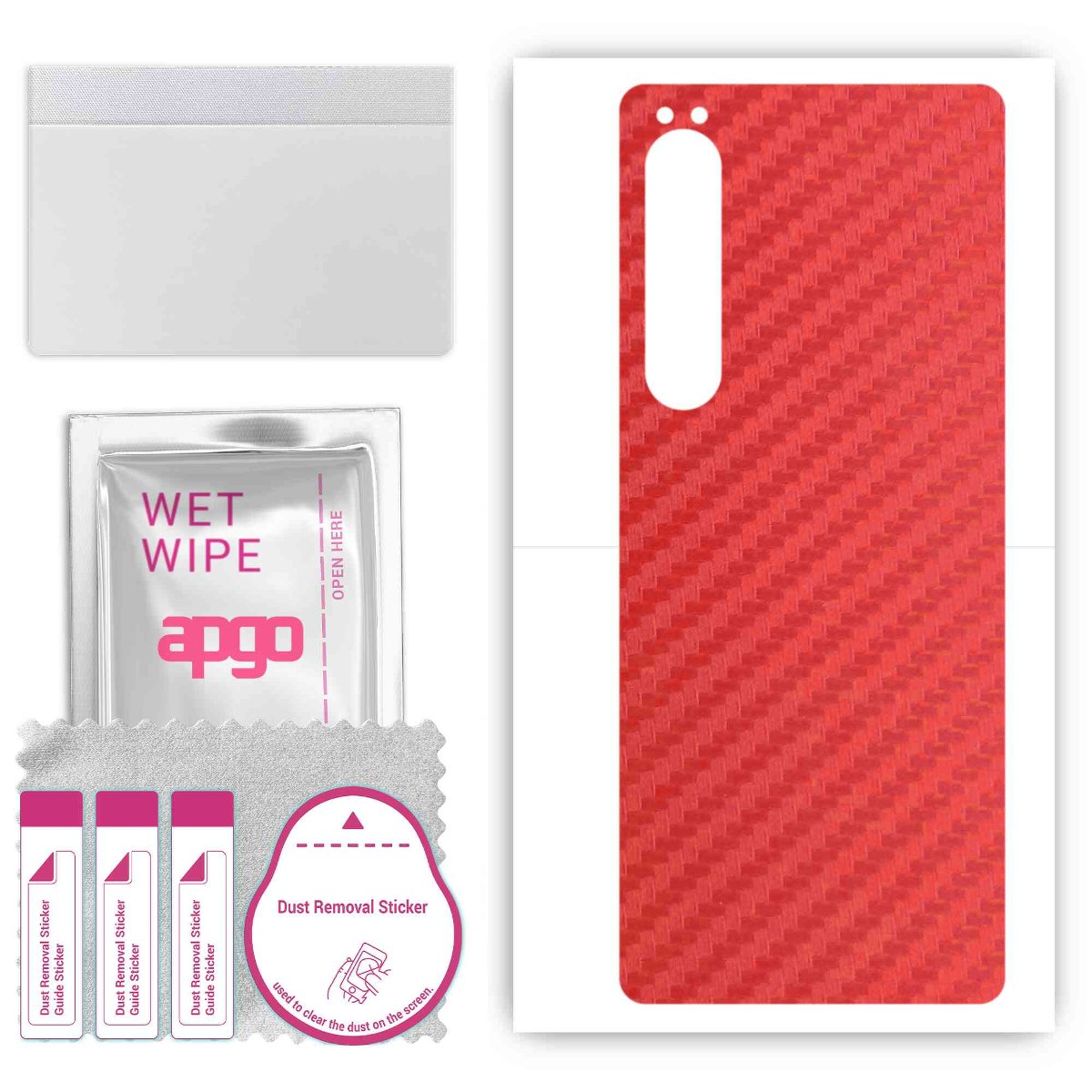 Folia naklejka skórka strukturalna na TYŁ do Sony Xperia 10 IV SO-52C -  Carbon Czerwony - apgo SKINS