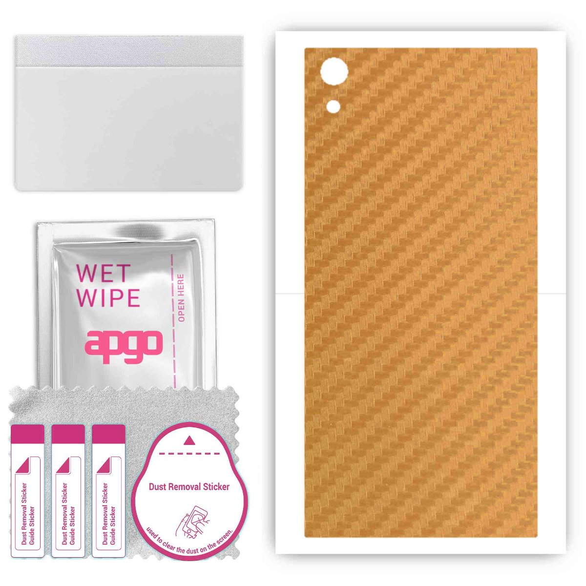 Folia naklejka skórka strukturalna na TYŁ do Sony Xperia XA1 Ultra -  Carbon Złoty - apgo SKINS