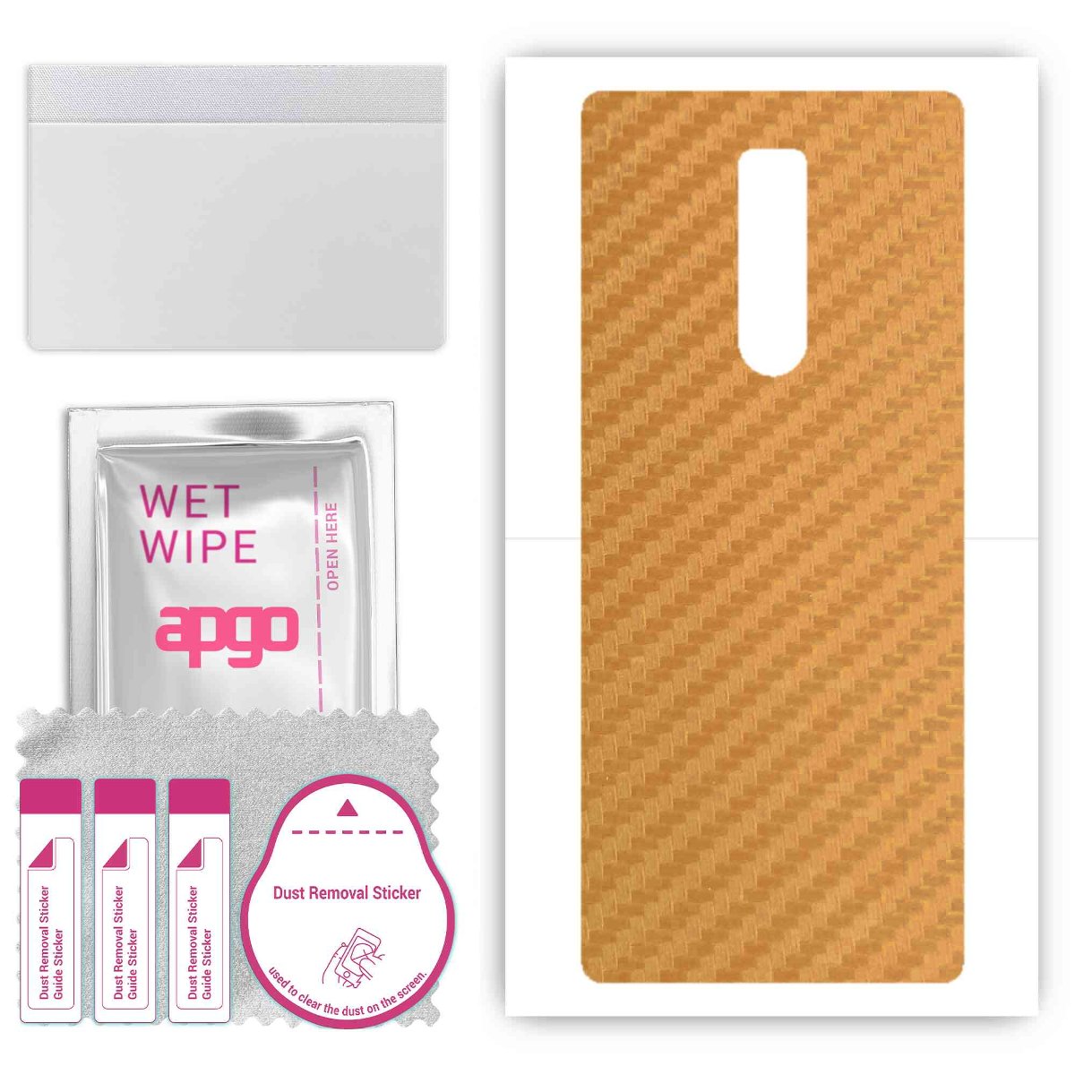 Folia naklejka skórka strukturalna na TYŁ do Sony Xperia 1 -  Carbon Złoty - apgo SKINS