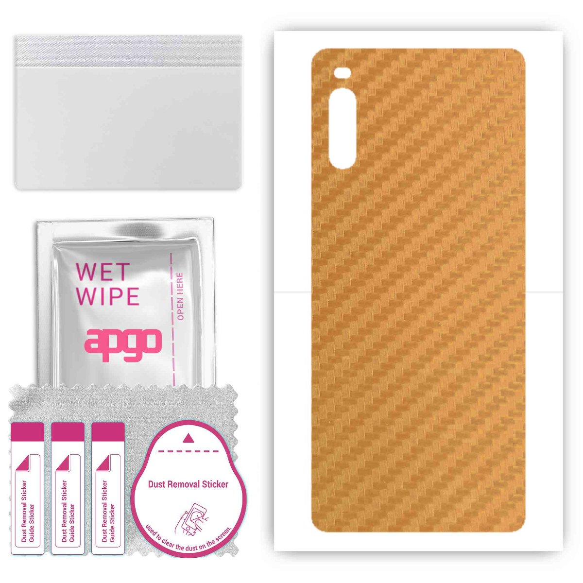 Folia naklejka skórka strukturalna na TYŁ do Sony Xperia L4 -  Carbon Złoty - apgo SKINS