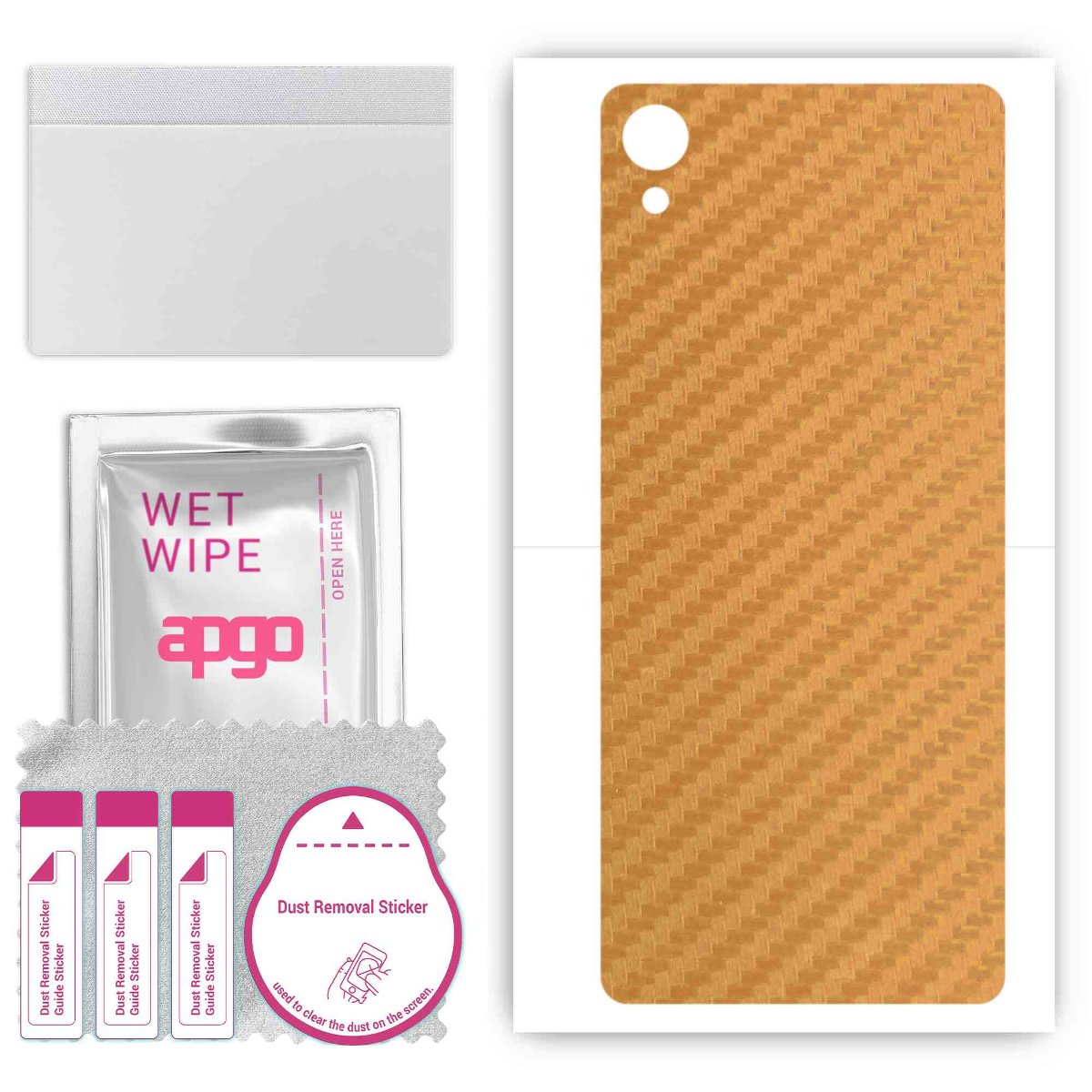 Folia naklejka skórka strukturalna na TYŁ do Sony Xperia X Performance -  Carbon Złoty - apgo SKINS