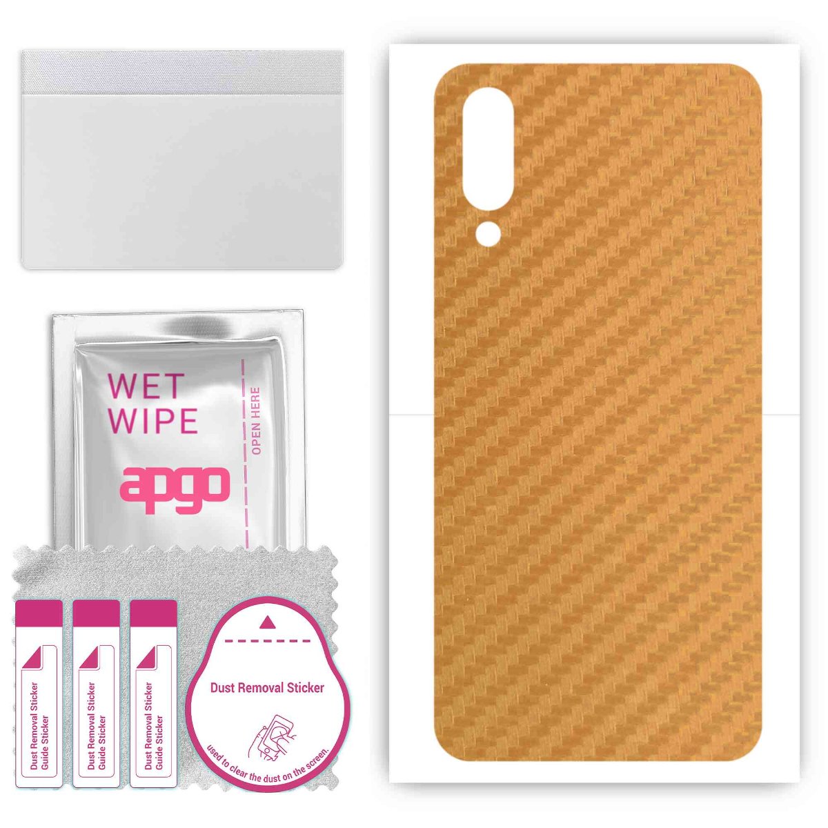 Folia naklejka skórka strukturalna na TYŁ do Xiaomi Mi 9 Pro -  Carbon Złoty - apgo SKINS