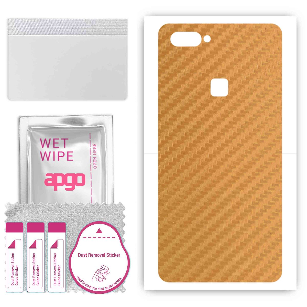 Folia naklejka skórka strukturalna na TYŁ do vivo X20 Plus -  Carbon Złoty - apgo SKINS