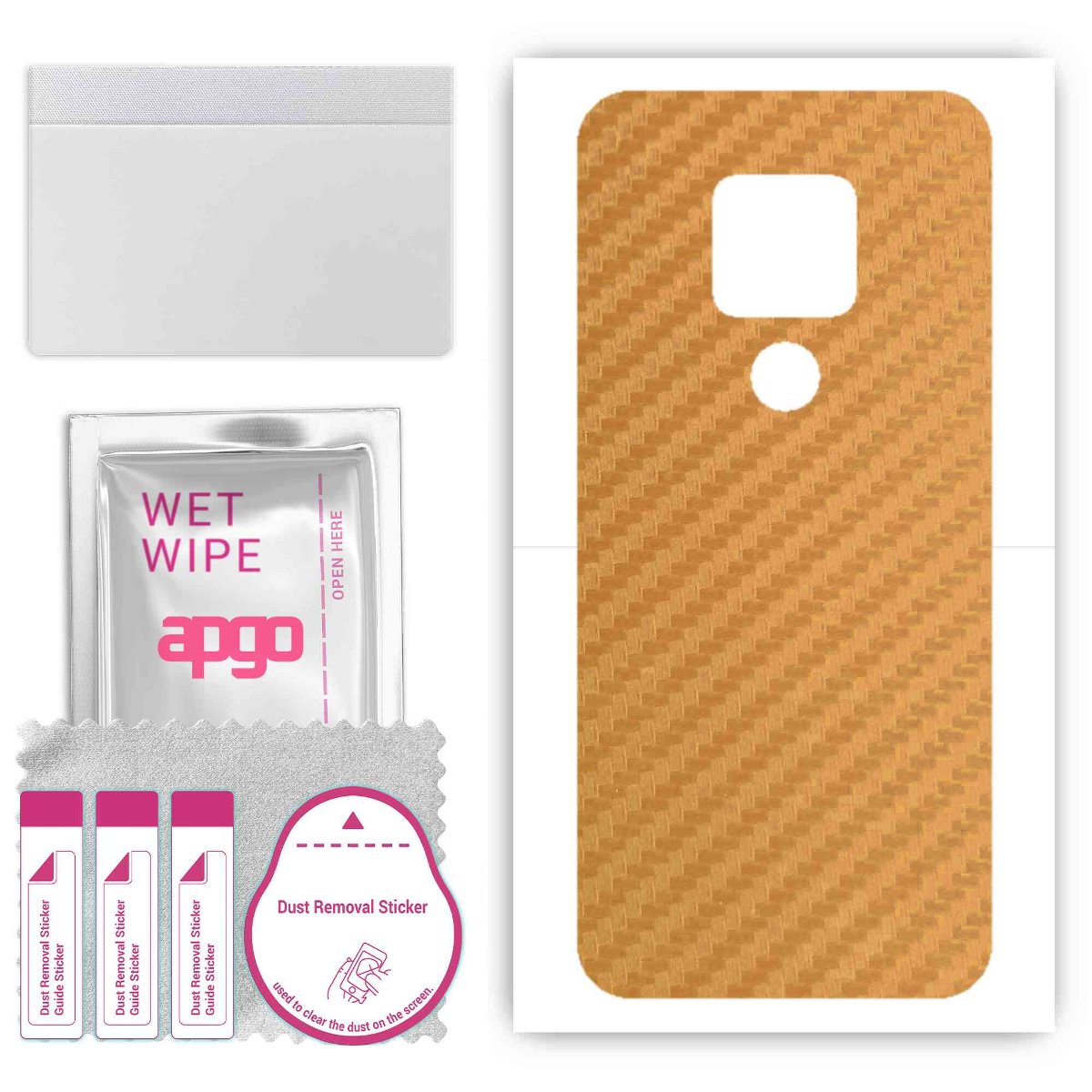 Folia naklejka skórka strukturalna na TYŁ do Cubot P30 -  Carbon Złoty - apgo SKINS