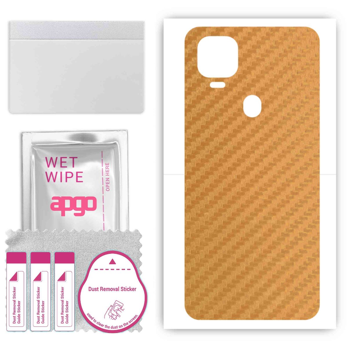 Folia naklejka skórka strukturalna na TYŁ do ZTE Blade V2020 5G -  Carbon Złoty - apgo SKINS