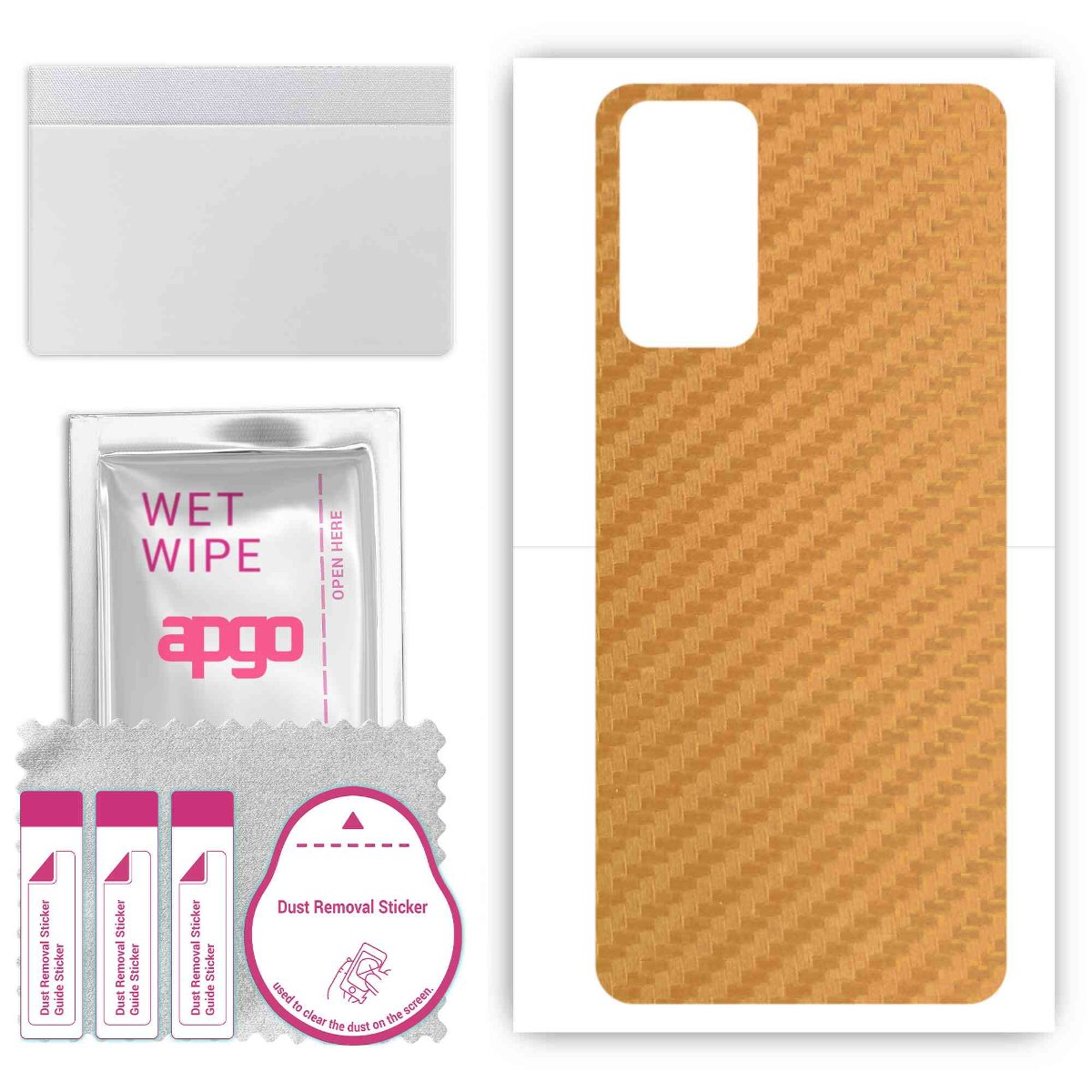 Folia naklejka skórka strukturalna na TYŁ do Samsung Galaxy Quantum2 -  Carbon Złoty - apgo SKINS