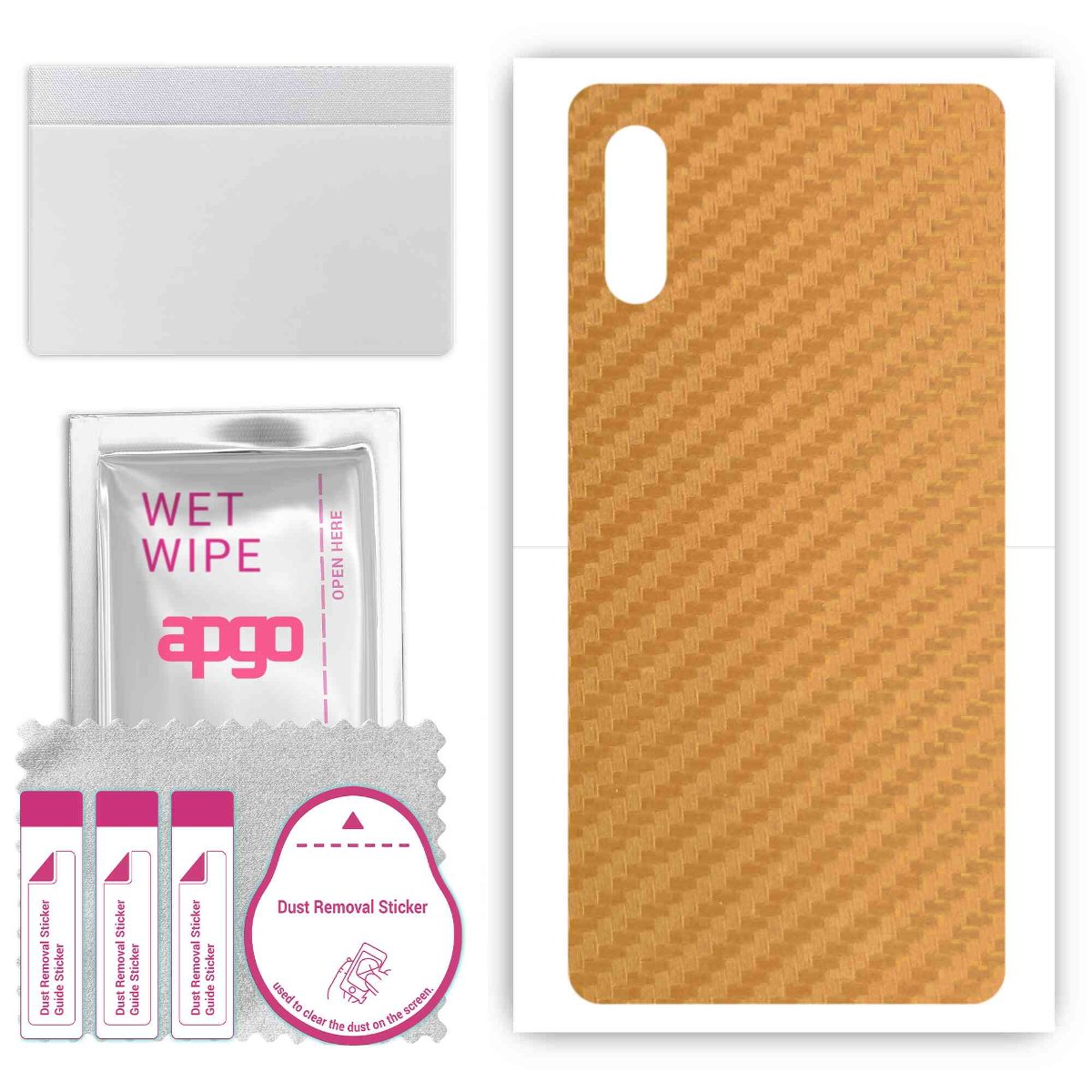 Folia naklejka skórka strukturalna na TYŁ do Sony Xperia Ace II SO-41B -  Carbon Złoty - apgo SKINS