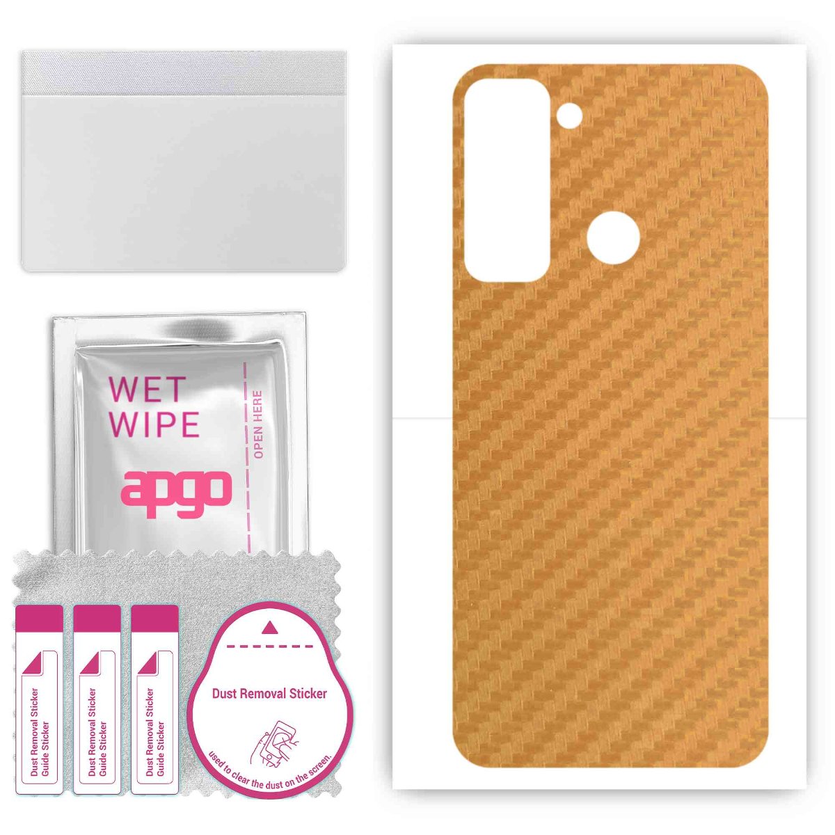 Folia naklejka skórka strukturalna na TYŁ do Tecno Pop 5 LTE -  Carbon Złoty - apgo SKINS