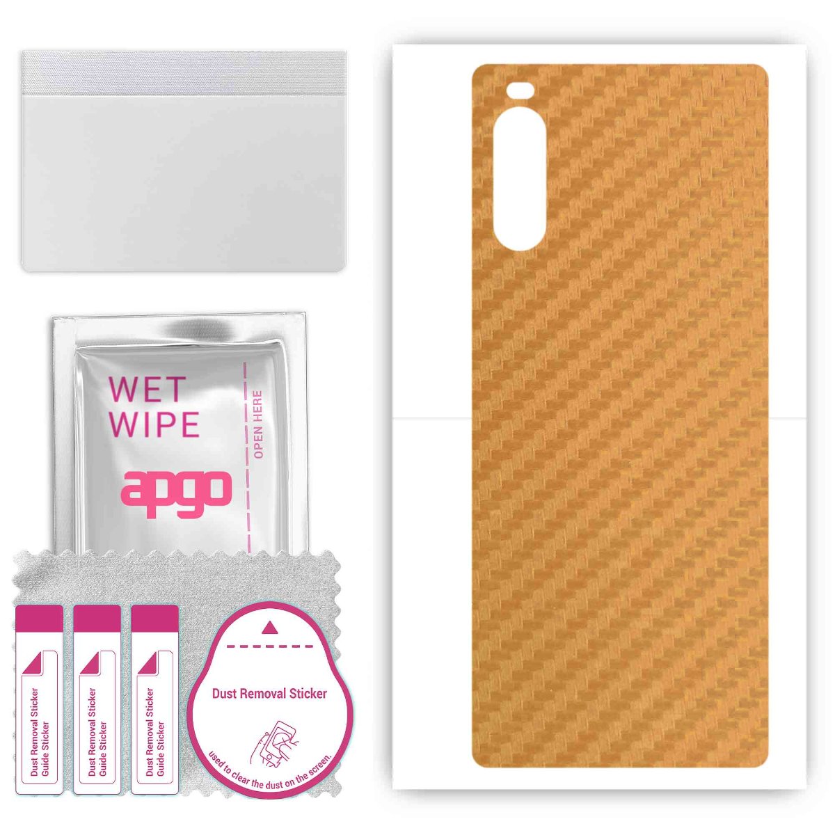 Folia naklejka skórka strukturalna na TYŁ do Sony Xperia 10 III SO-52B -  Carbon Złoty - apgo SKINS