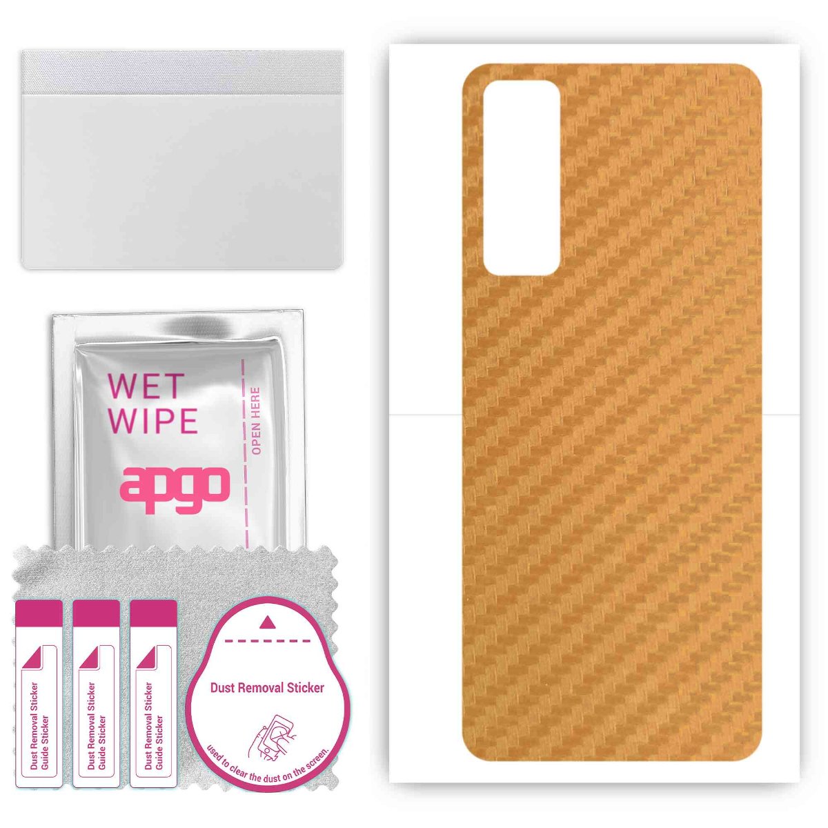 Folia naklejka skórka strukturalna na TYŁ do Tecno Camon 17P -  Carbon Złoty - apgo SKINS