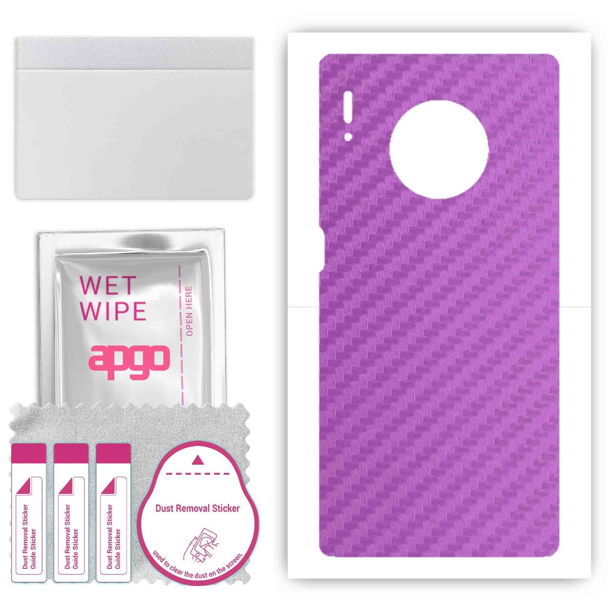 Folia naklejka skórka strukturalna na TYŁ do Huawei Mate 30 Pro -  Carbon Fioletowy - apgo SKINS