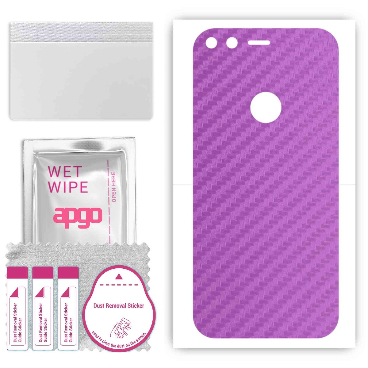 Folia naklejka skórka strukturalna na TYŁ do Google Pixel -  Carbon Fioletowy - apgo SKINS
