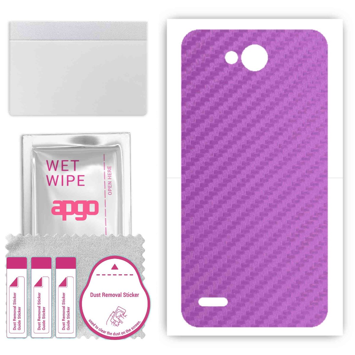 Folia naklejka skórka strukturalna na TYŁ do LG X power2 -  Carbon Fioletowy - apgo SKINS
