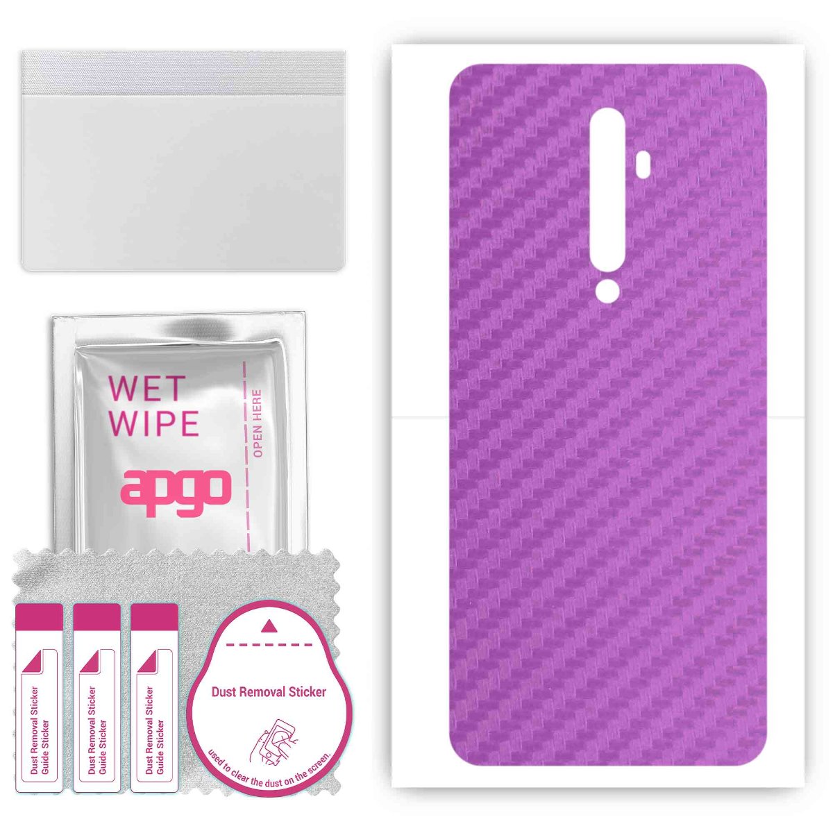 Folia naklejka skórka strukturalna na TYŁ do Oppo Reno2 F -  Carbon Fioletowy - apgo SKINS