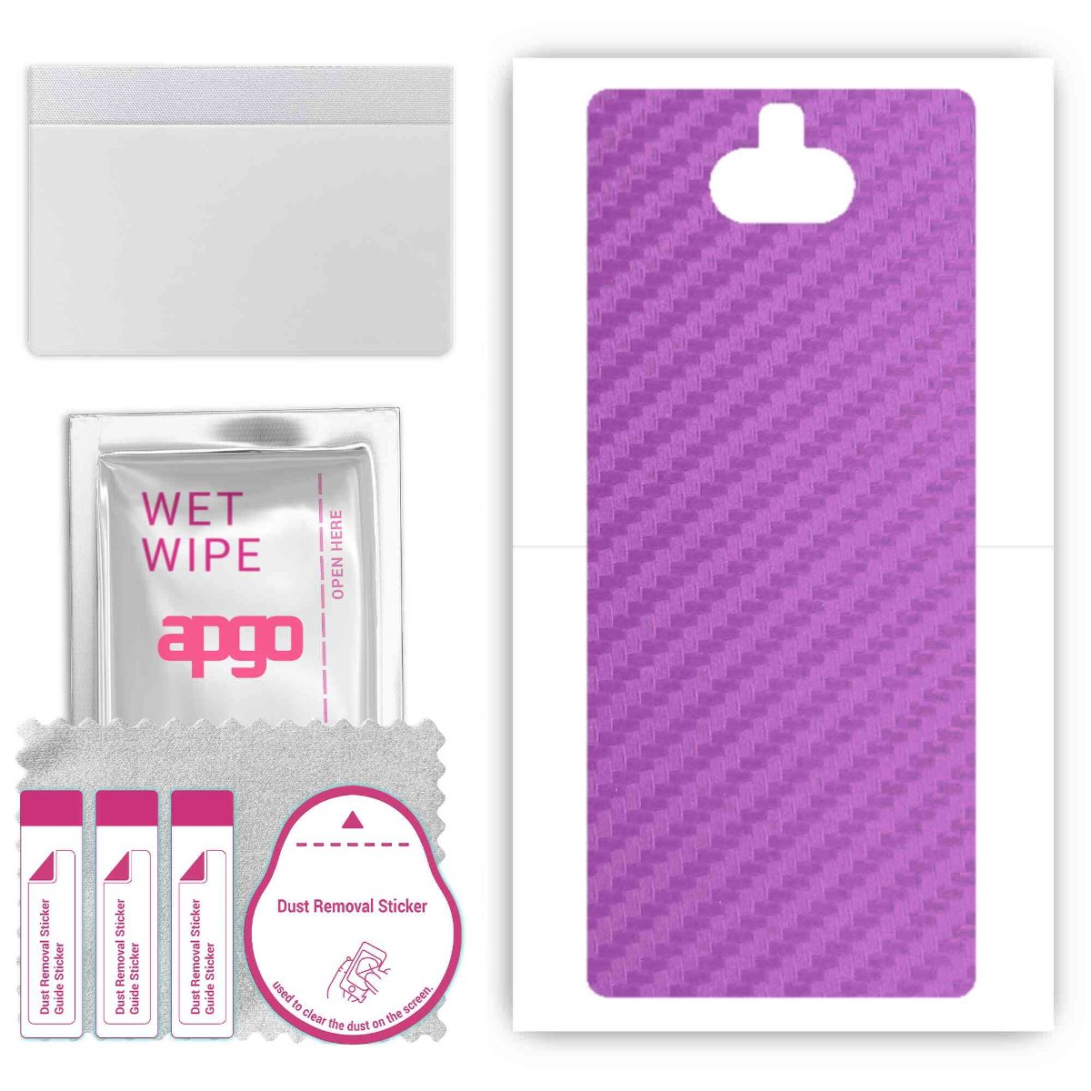 Folia naklejka skórka strukturalna na TYŁ do Sony Xperia 10 -  Carbon Fioletowy - apgo SKINS