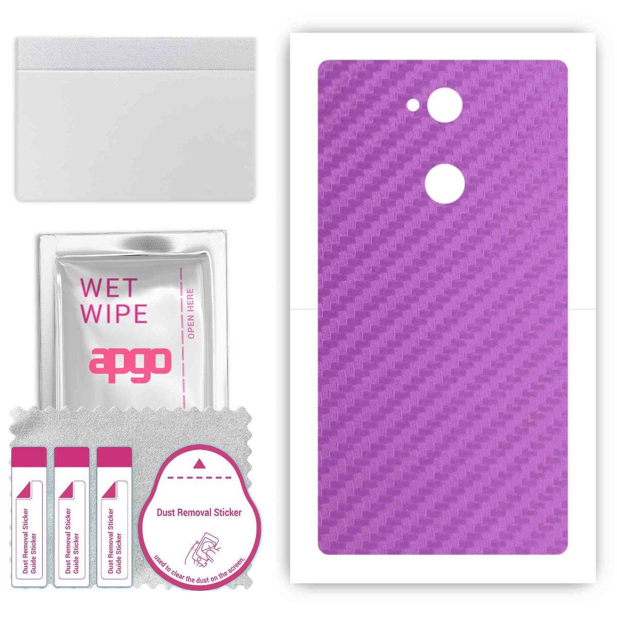 Folia naklejka skórka strukturalna na TYŁ do Sony Xperia L2 -  Carbon Fioletowy - apgo SKINS