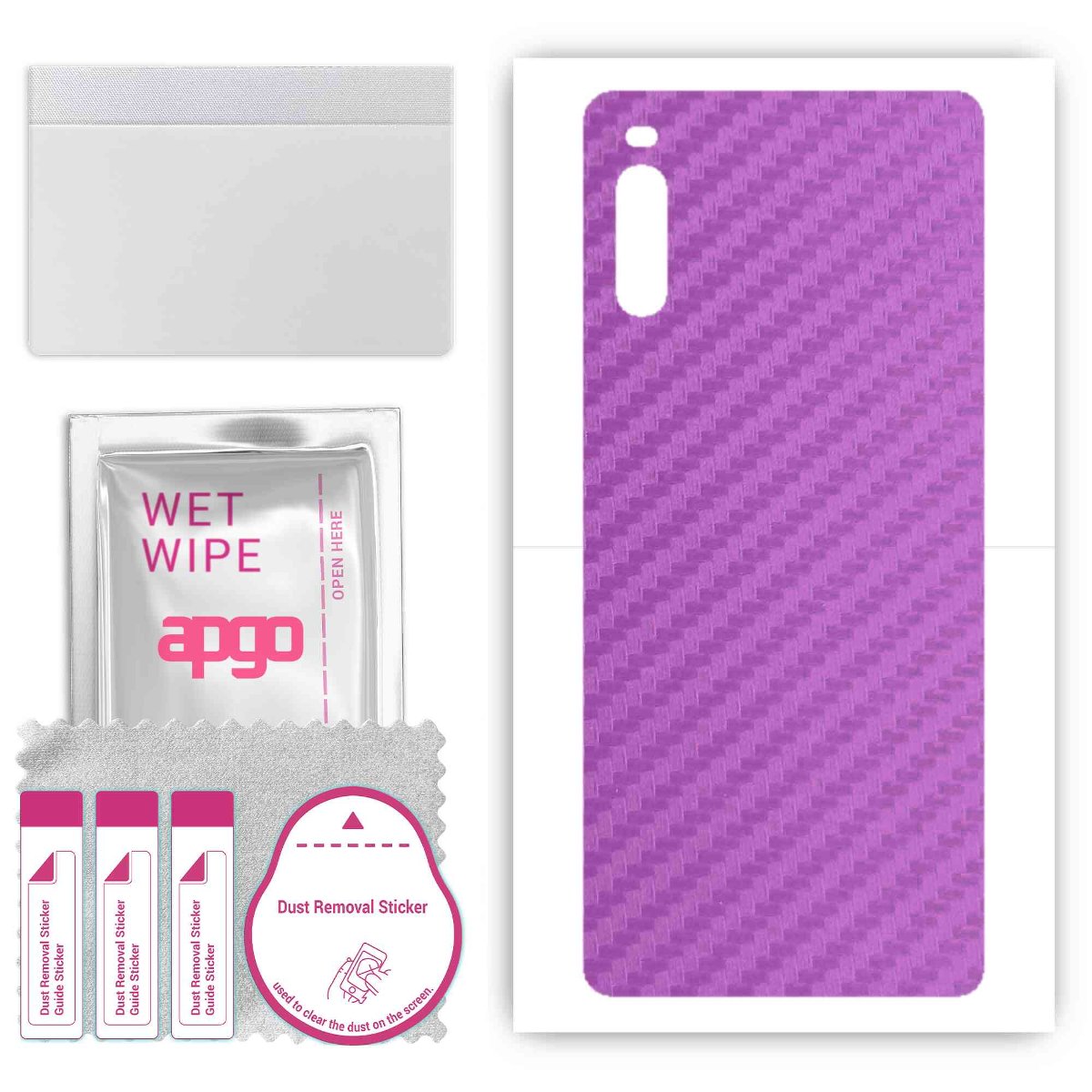 Folia naklejka skórka strukturalna na TYŁ do Sony Xperia L4 -  Carbon Fioletowy - apgo SKINS