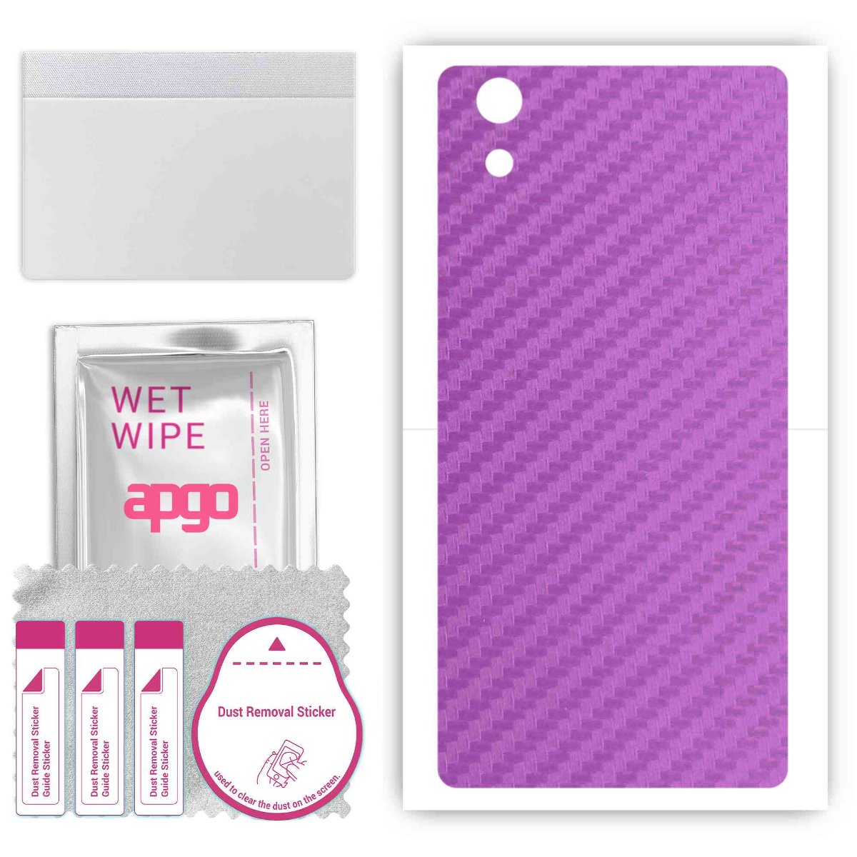 Folia naklejka skórka strukturalna na TYŁ do Sony Xperia X -  Carbon Fioletowy - apgo SKINS