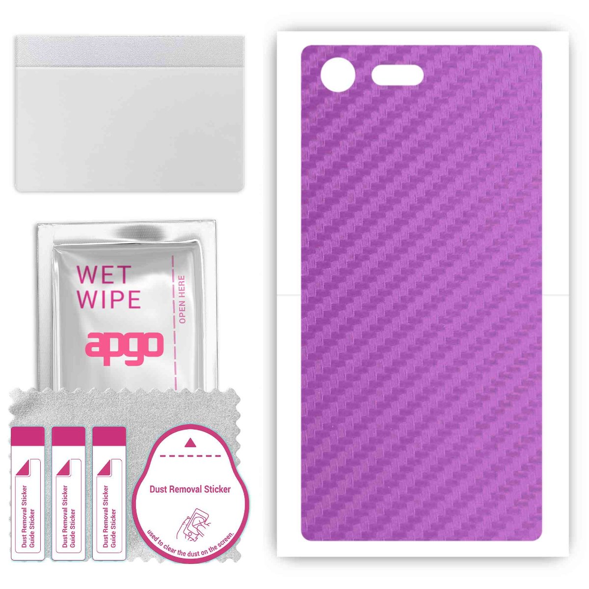 Folia naklejka skórka strukturalna na TYŁ do Sony Xperia X Compact -  Carbon Fioletowy - apgo SKINS