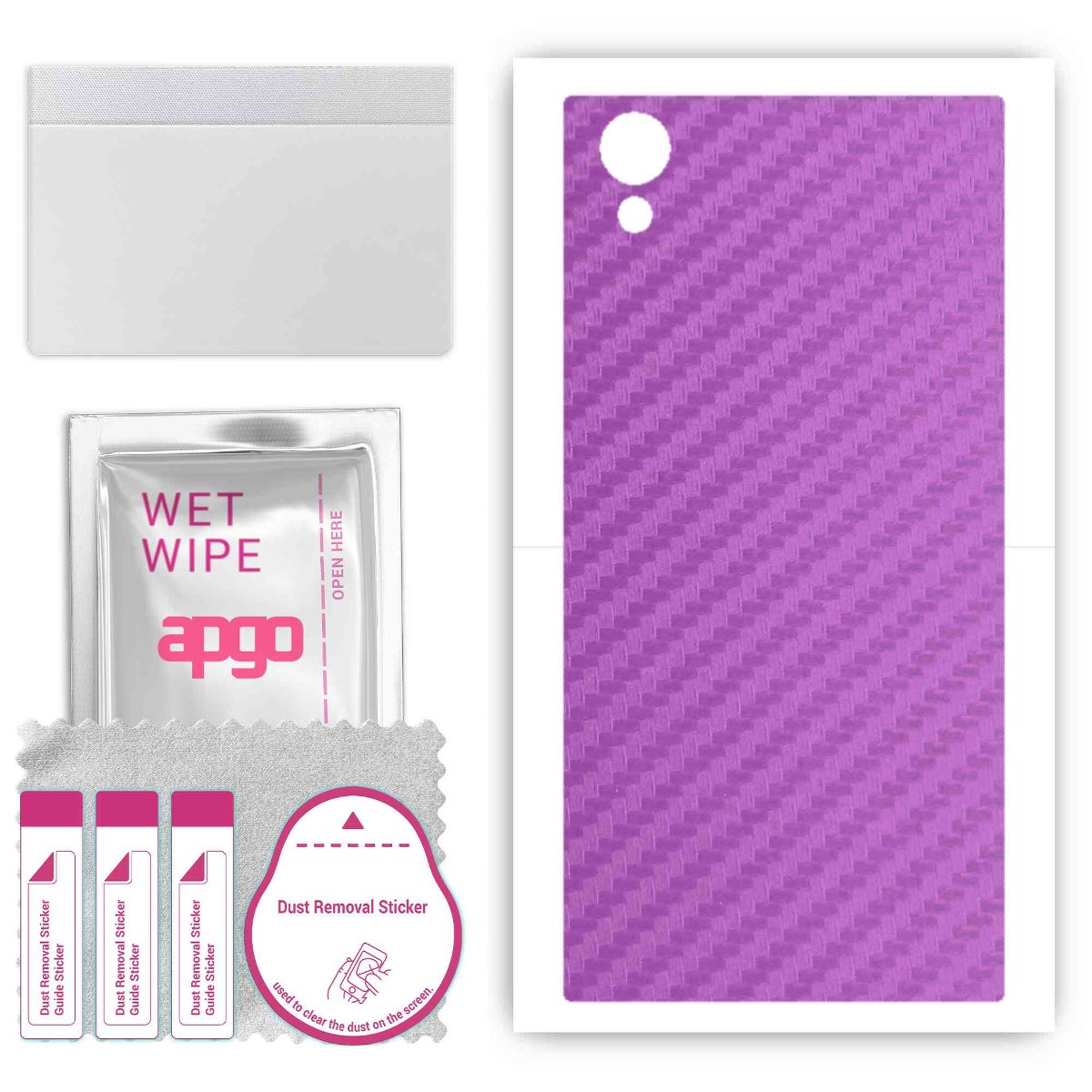 Folia naklejka skórka strukturalna na TYŁ do Sony Xperia XA1 Plus -  Carbon Fioletowy - apgo SKINS