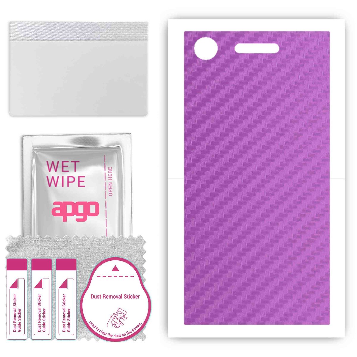 Folia naklejka skórka strukturalna na TYŁ do Sony Xperia XZ1 -  Carbon Fioletowy - apgo SKINS