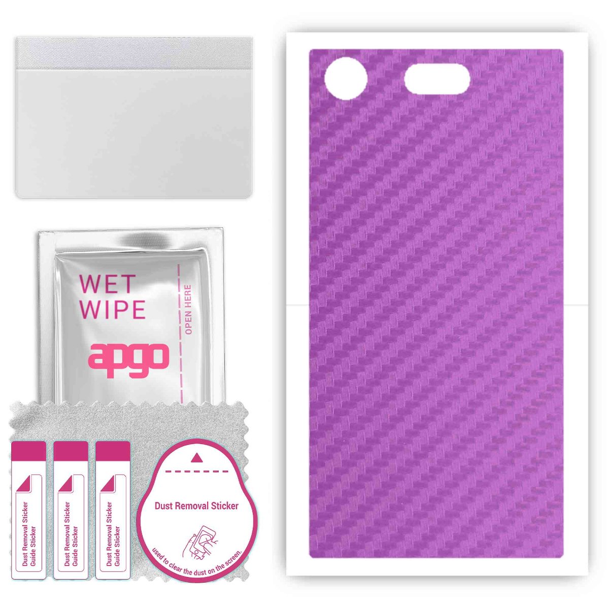 Folia naklejka skórka strukturalna na TYŁ do Sony Xperia XZ1 Compact -  Carbon Fioletowy - apgo SKINS