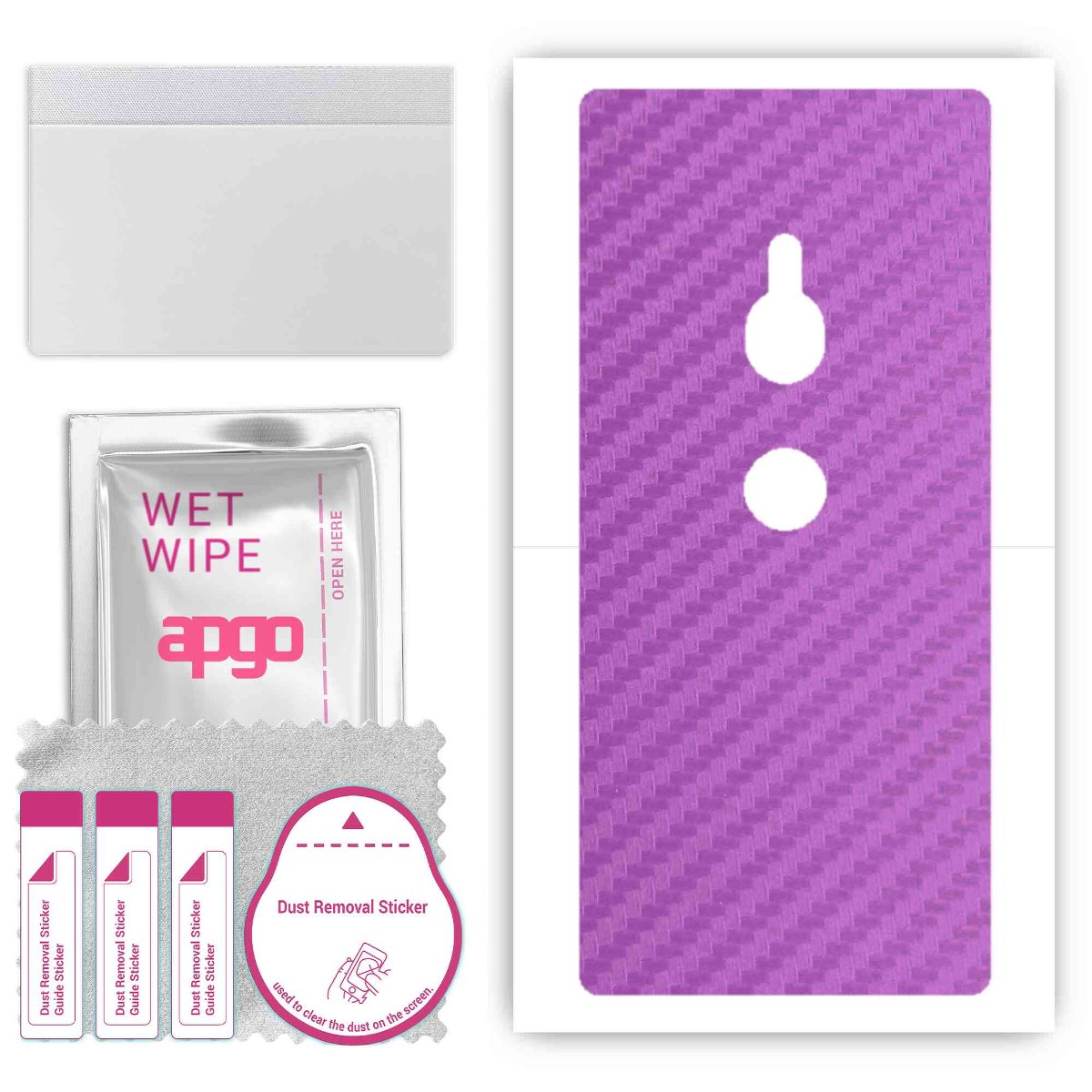 Folia naklejka skórka strukturalna na TYŁ do Sony Xperia XZ2 -  Carbon Fioletowy - apgo SKINS