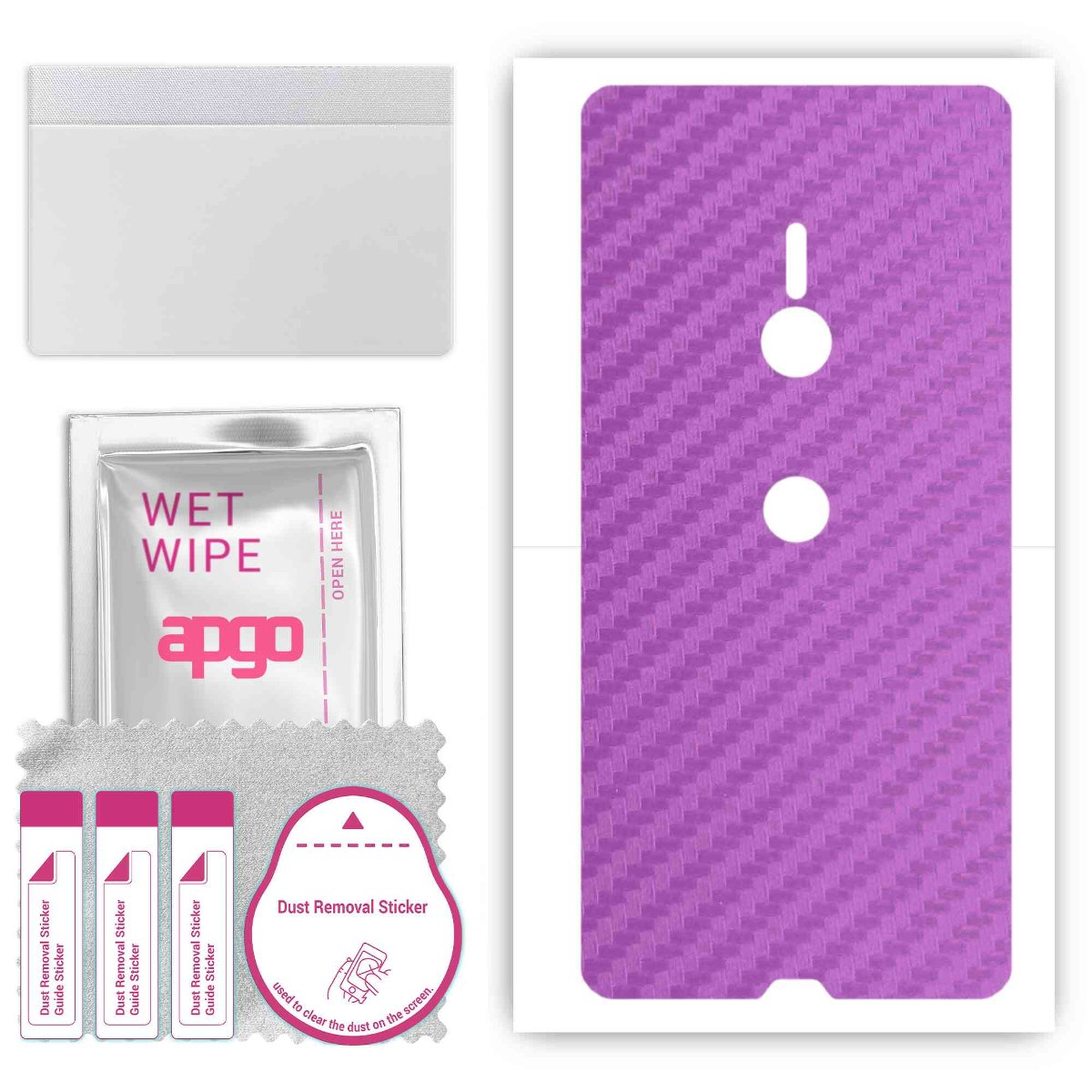 Folia naklejka skórka strukturalna na TYŁ do Sony Xperia XZ3 -  Carbon Fioletowy - apgo SKINS