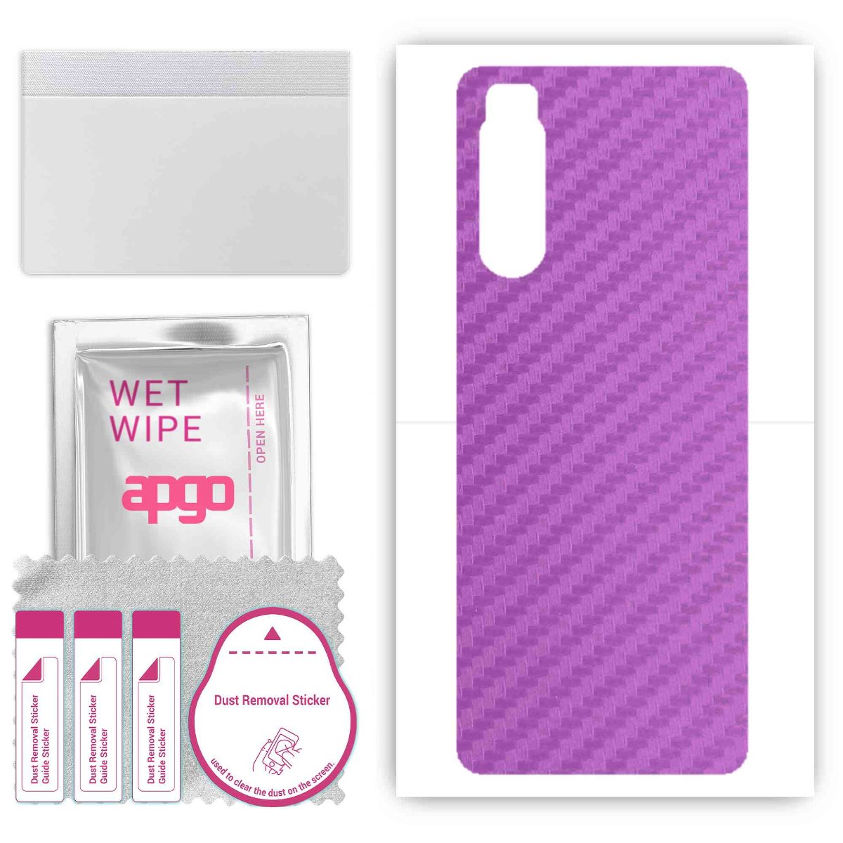 Folia naklejka skórka strukturalna na TYŁ do Sony Xperia 5 II -  Carbon Fioletowy - apgo SKINS