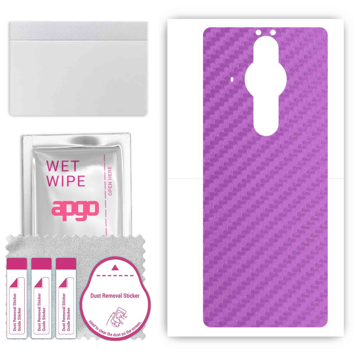 Folia naklejka skórka strukturalna na TYŁ do Sony Xperia PRO -  Carbon Fioletowy - apgo SKINS