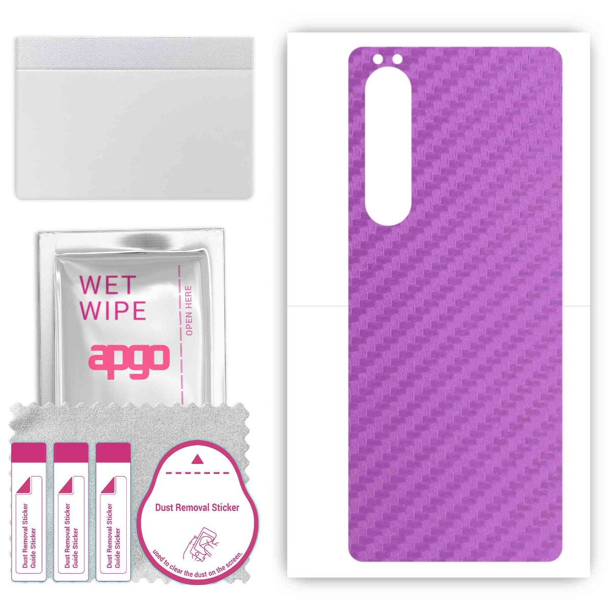 Folia naklejka skórka strukturalna na TYŁ do Sony Xperia 1 III SOG03 -  Carbon Fioletowy - apgo SKINS