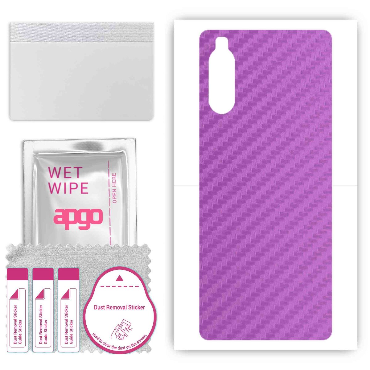 Folia naklejka skórka strukturalna na TYŁ do Sony Xperia 10 III -  Carbon Fioletowy - apgo SKINS