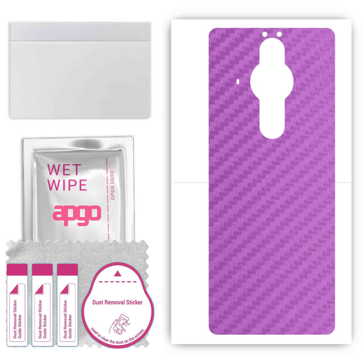 Folia naklejka skórka strukturalna na TYŁ do Sony Xperia PRO-I -  Carbon Fioletowy - apgo SKINS