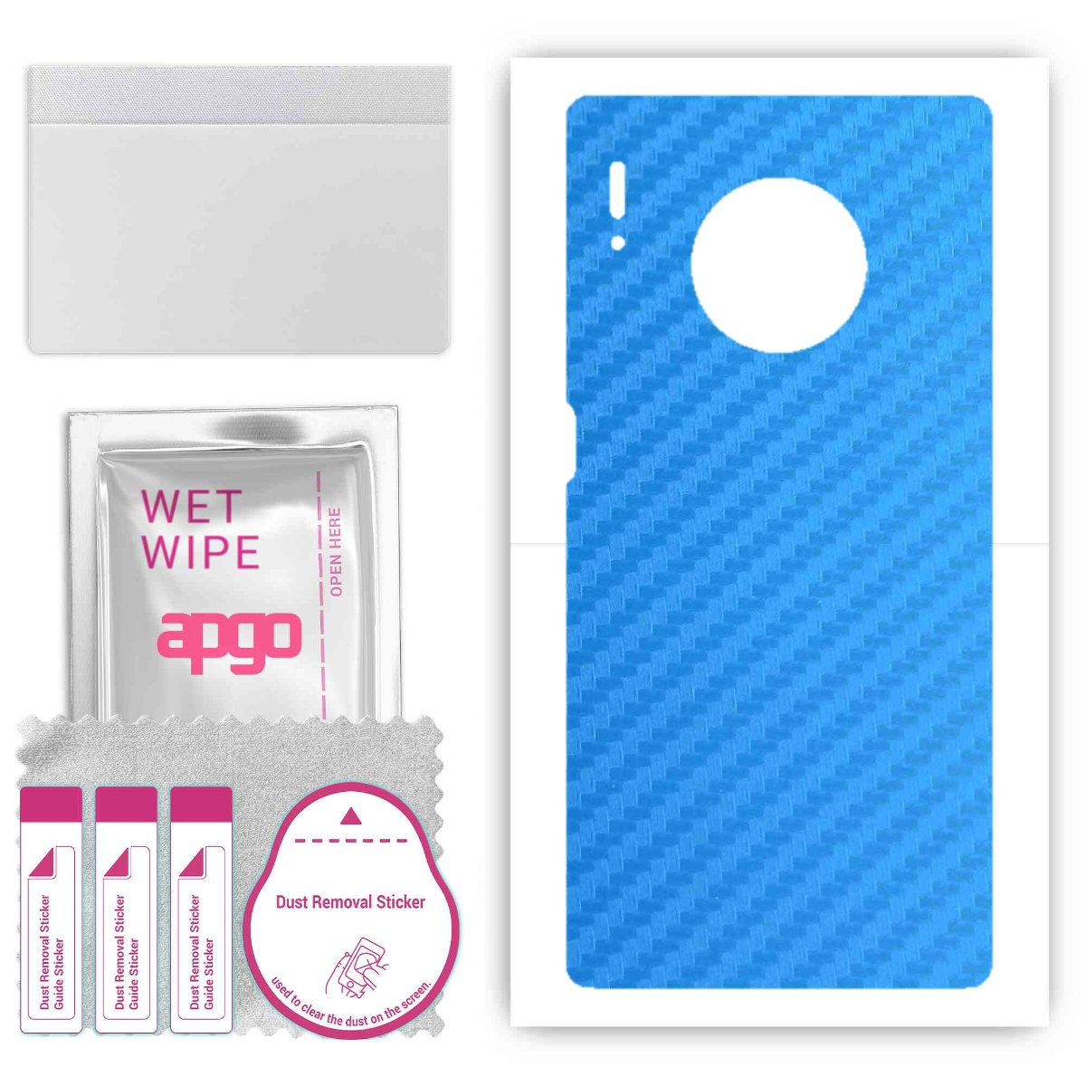 Folia naklejka skórka strukturalna na TYŁ do Huawei Mate 30 Pro -  Carbon Niebieski - apgo SKINS