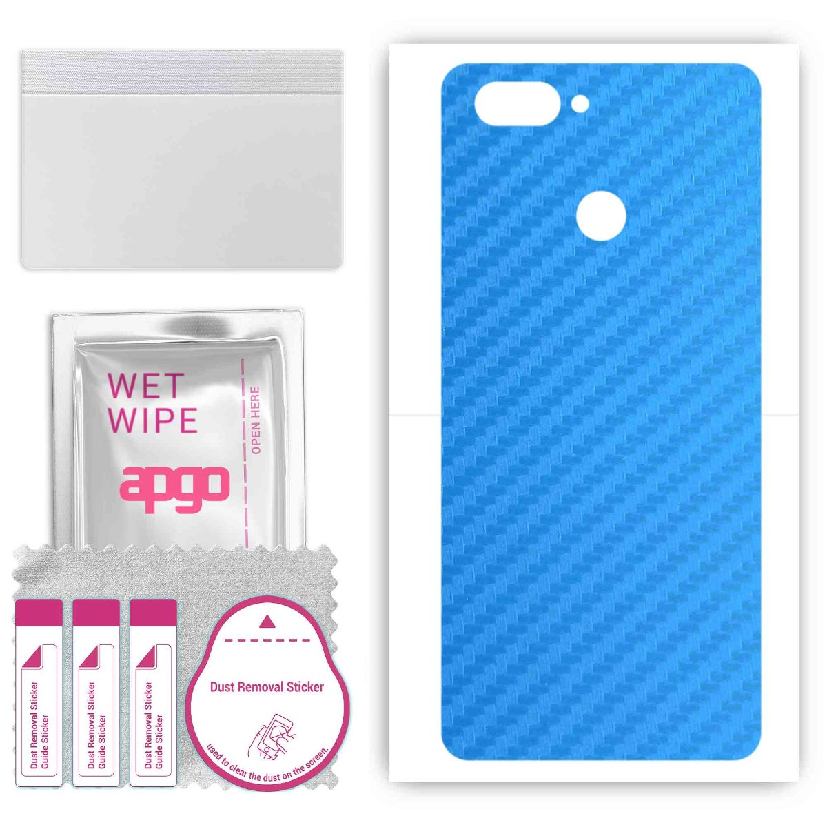 Folia naklejka skórka strukturalna na TYŁ do Oppo A12s -  Carbon Niebieski - apgo SKINS