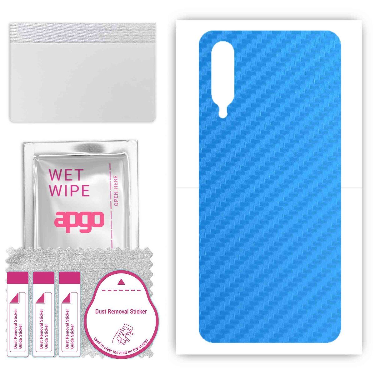 Folia naklejka skórka strukturalna na TYŁ do Xiaomi Mi 9 Lite -  Carbon Niebieski - apgo SKINS